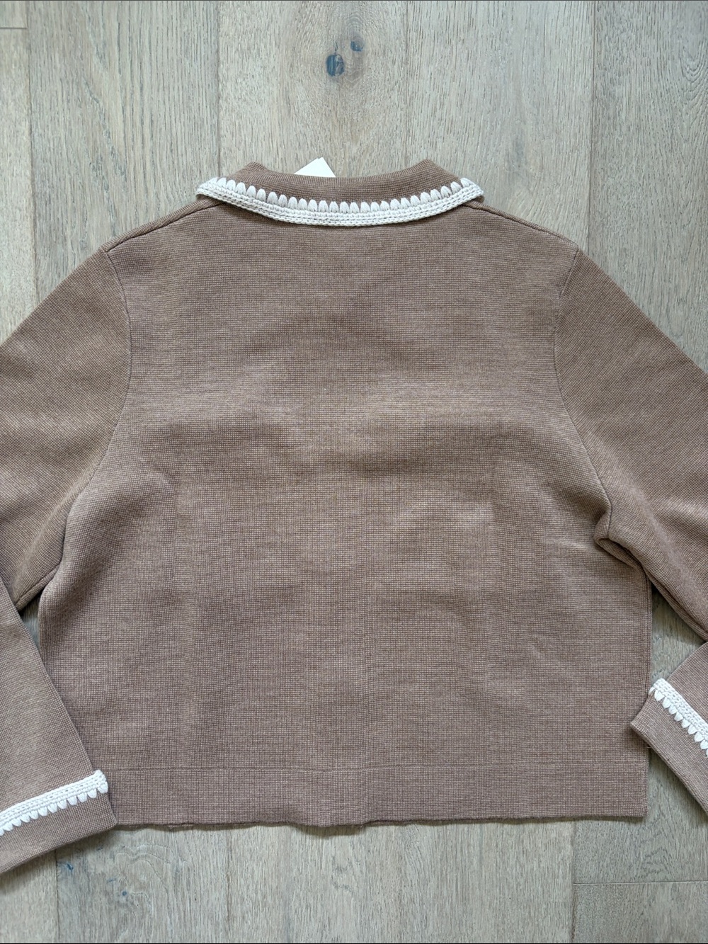 NWT betty cardigan mottled camel vanilla crochet size M sezane - Picture 13 of 14